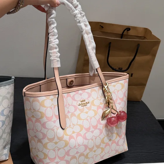 Coach City Tote Pembe/Mavi Tote çanta
