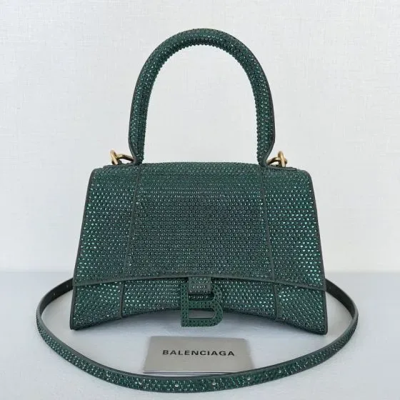 Balenciaga Hourglass Dark Green Top Handle