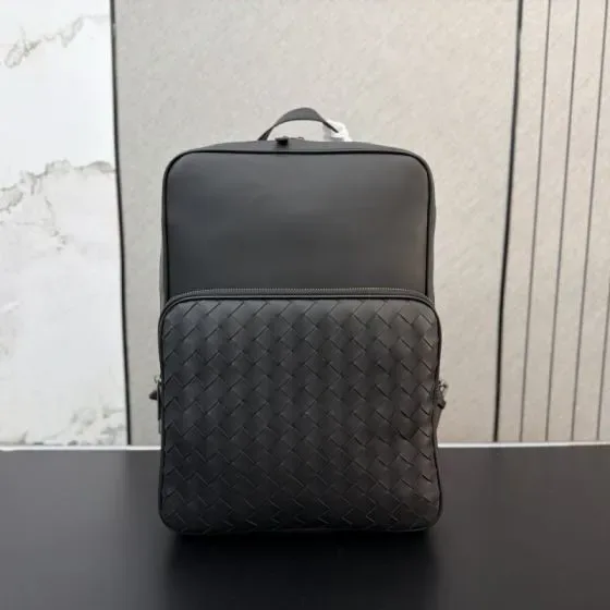 Bottega Veneta Intrecciato Leather Backpack Black Backpack