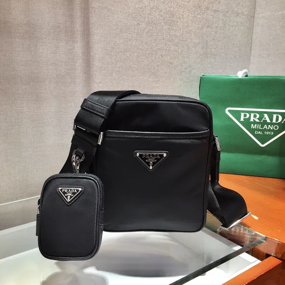 Prada Re-Nylon Shoulder Bag With Pouch Black Crossbody