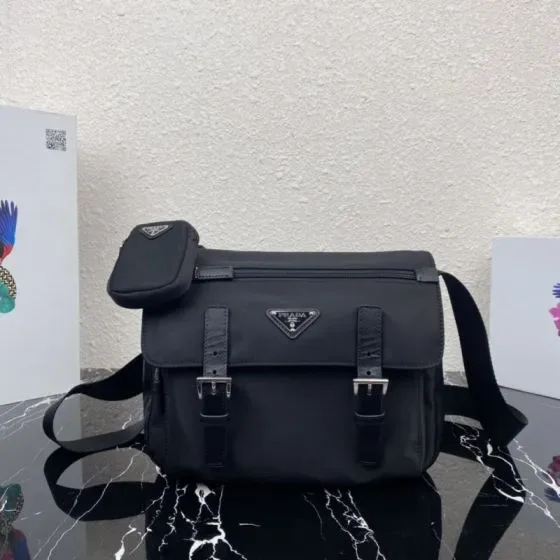 Prada Re-Nylon Shoulder Bag With Pouch Black Crossbody