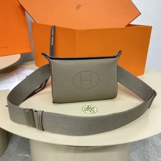 Hermes Videpoches Etoupe Grey Crossbody