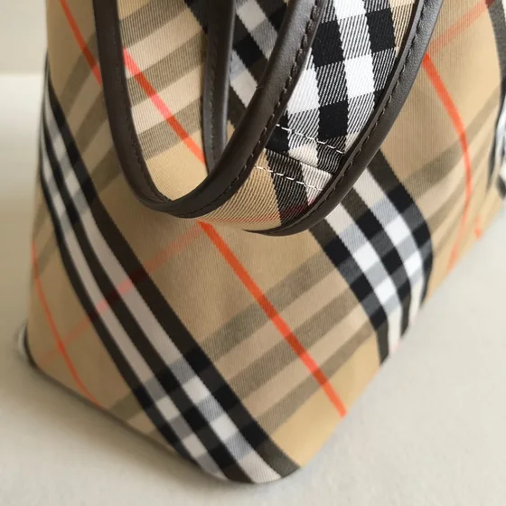 Burberry Check Large Hobo Bag Beige Hobo
