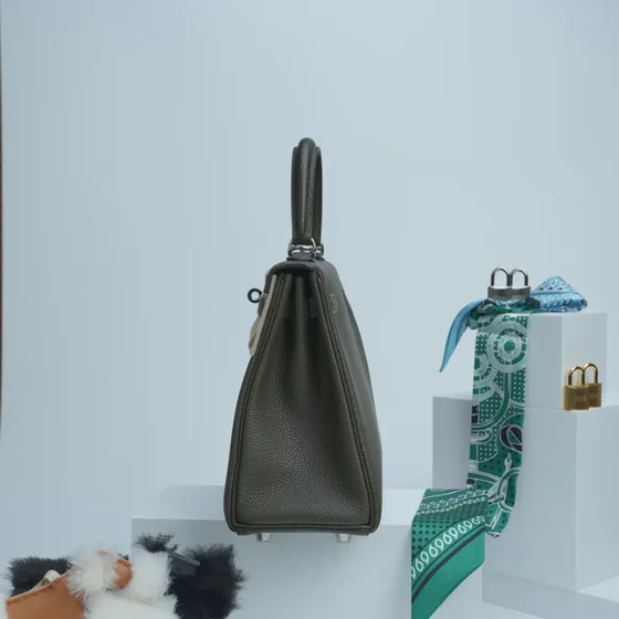Hermes Kelly Olive Grün Henkel