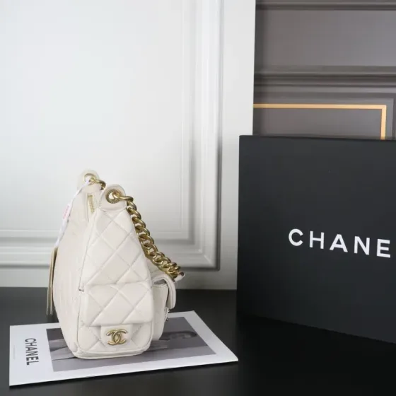 Chanel Matelasse Chain Hobo White Hobo