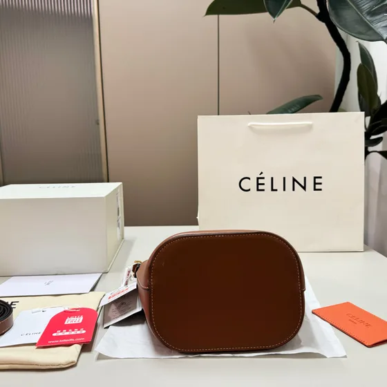 Celine Triomphe Bucket Caramel Shoulder Bag
