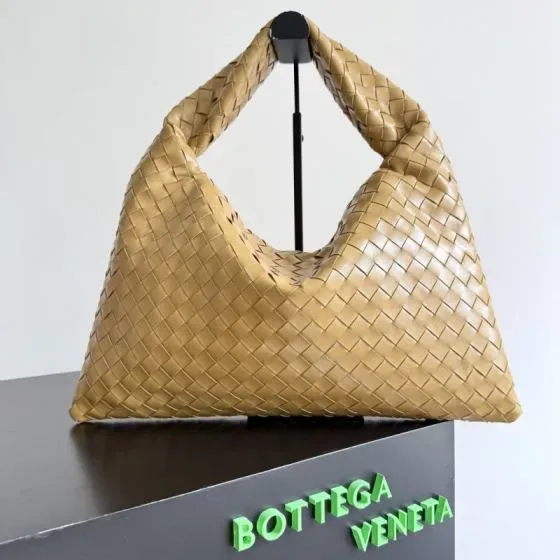 Bottega Veneta Small Hop Shoulder Bag Beige Hobo