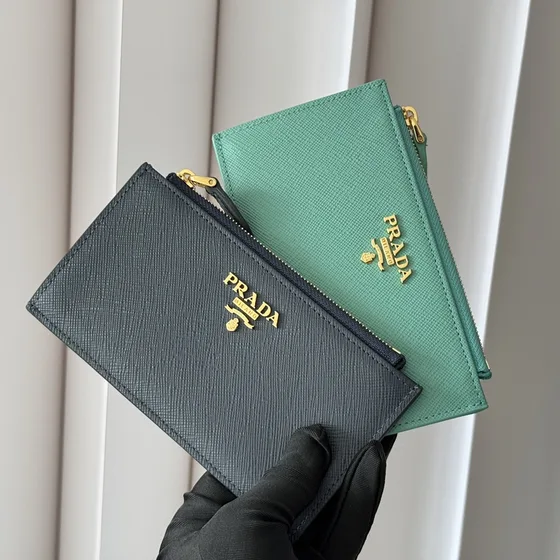 Prada Saffiano Leder Card Holder With Zipper Mehrfarbig Card Holder