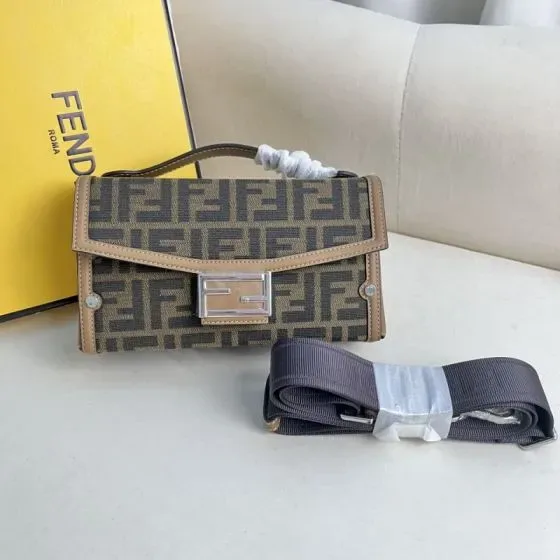 Fendi Baguette Soft Trunk Brown Crossbody