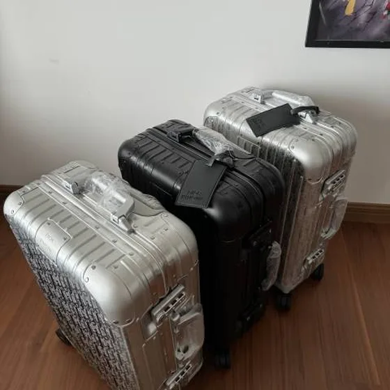 Dior x Rimowa suitcase Silver Black Oblique travel