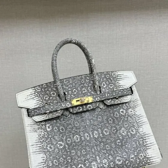 Hermes Birkin Gray Ombre White Top Handle