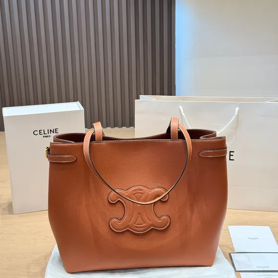 Celine Triomphe Cabas Tan Tote Bag