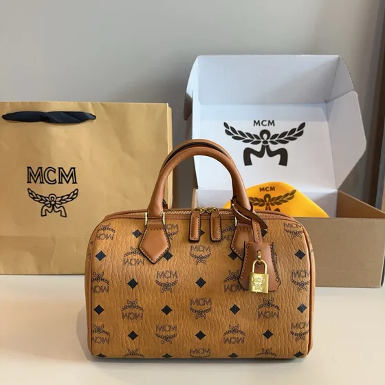 MCM Boston Bag Black Top Handle