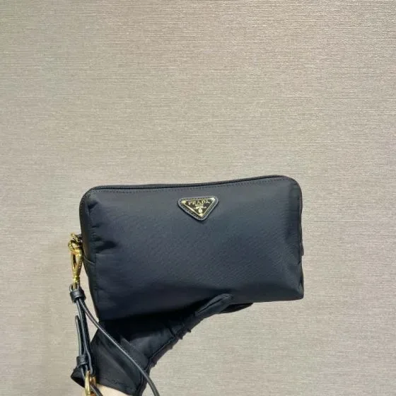 Prada Nylon Crossbody Pouch Black Crossbody