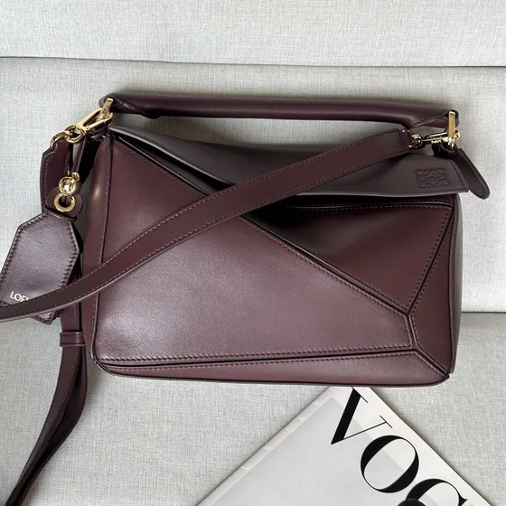 Loewe Puzzle Edge Bag Bordô Crossbody
