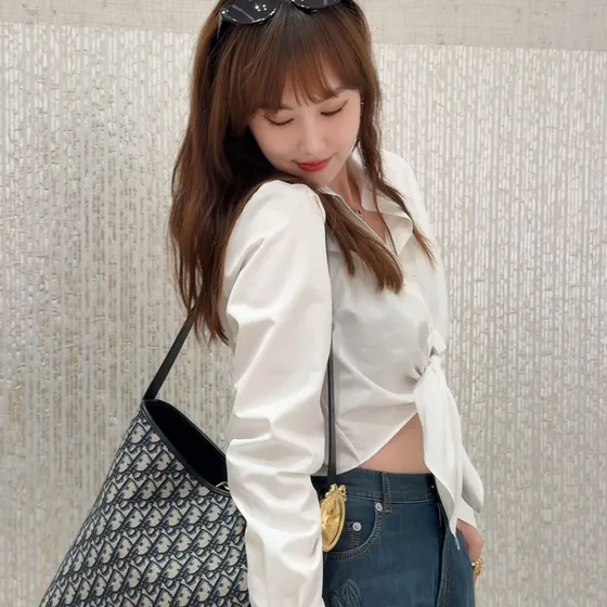 Dior Dior C'Est Small Hobo Bag สีฟ้า (Oblique Jacquard) Hobo