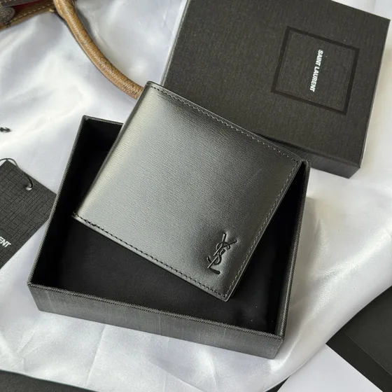 YSL Tiny Monogram East West Bifold Wallet Black Wallet