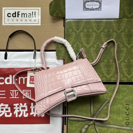 Balenciaga Hourglass Top Handle Bag Pink Top Handle