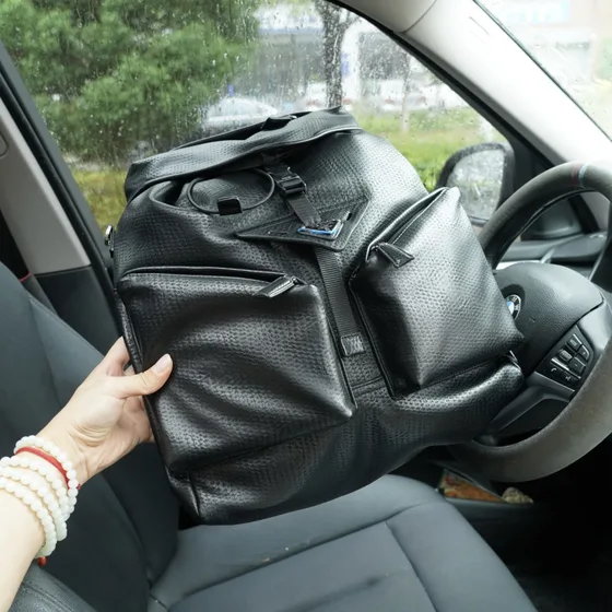 Prada Medium Fold Over Backpack Black Backpack