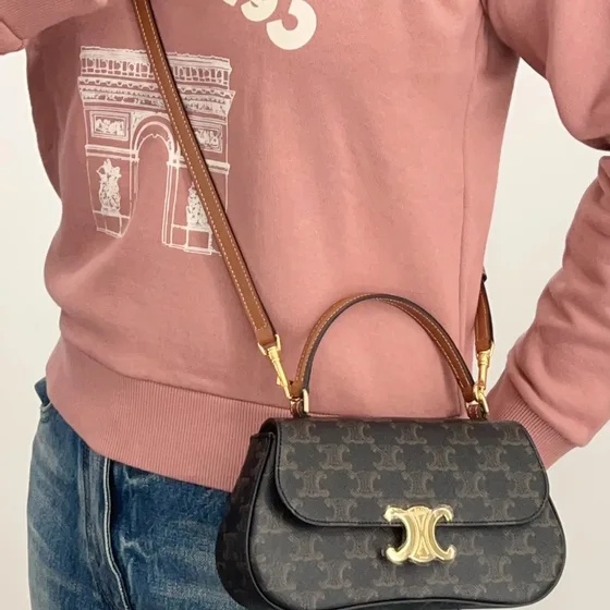 Celine Triomphe Dark Marron Anse supérieure