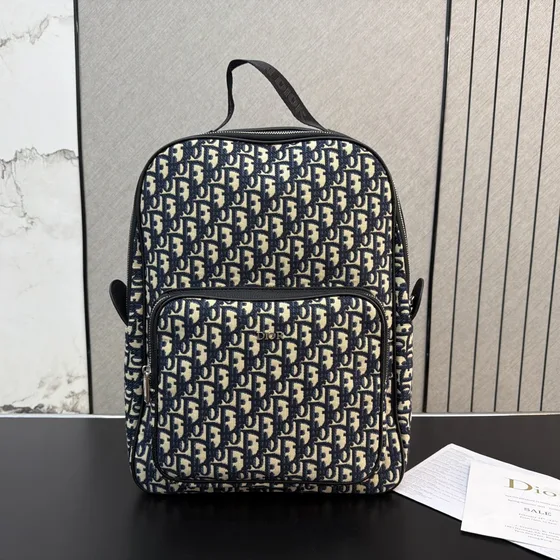 Dior Dior Oblique Rucksack Beige And Blau/Schwarz Rucksack