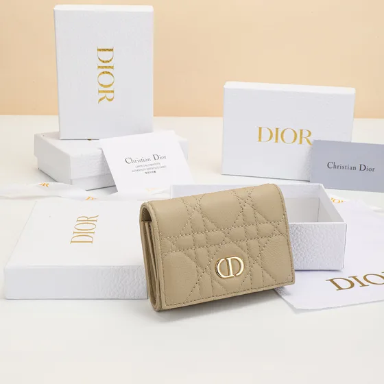 Dior Dior Caro Compact Кошелёк Бежевый Кошелёк