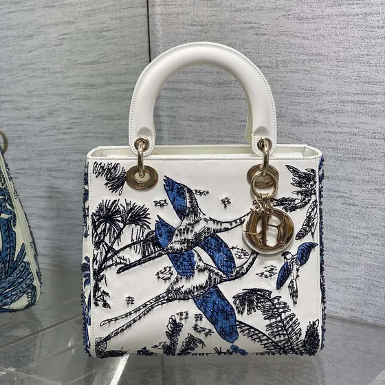 Dior Lady Dior Trắng Top Handle