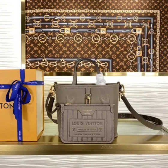 Louis Vuitton Neverfull Bb Gray Tote Bag
