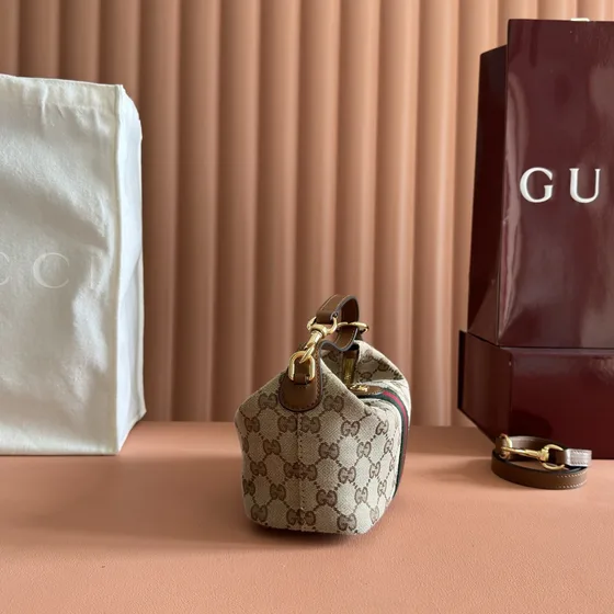 Gucci Ophidia Mini Bovenhandgreep Bag Beige/Bruin Bovenhandgreep