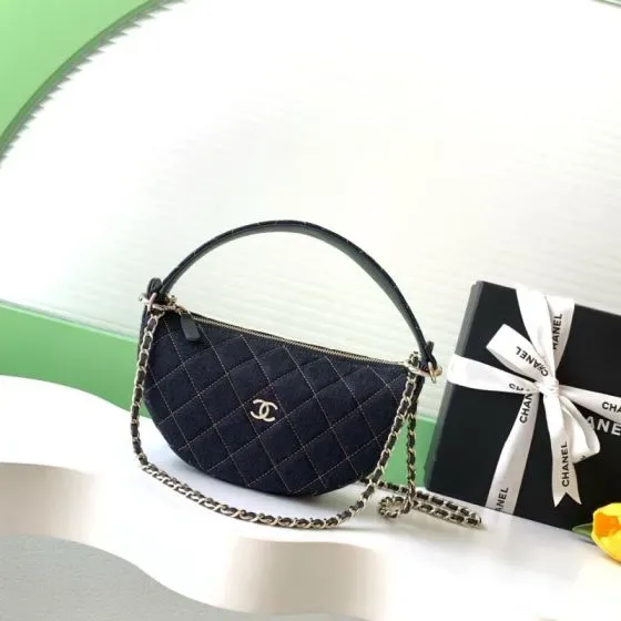 Chanel Hobo Bag Navy Blue Hobo