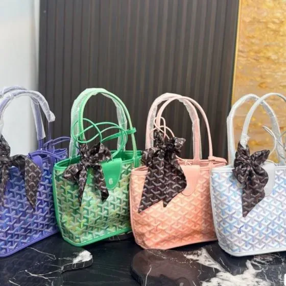 Goyard Anjou Mini Iridescent Green Tote Bag