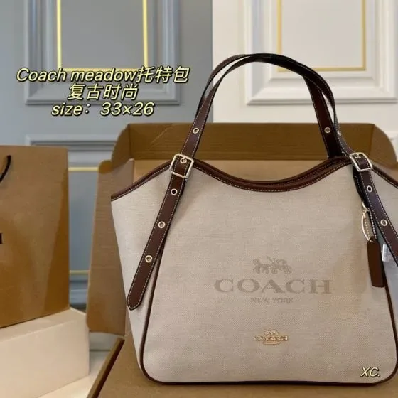 Coach Meadow Beige Brown 33 26cm Tote Bag