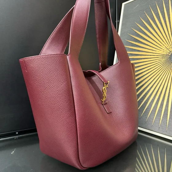 YSL Le 5 À 7 Bea Shoppertasketur Burgund Skuldertaske