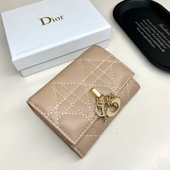 Dior Lady Dior Flap Card Holder Beige Card Holder