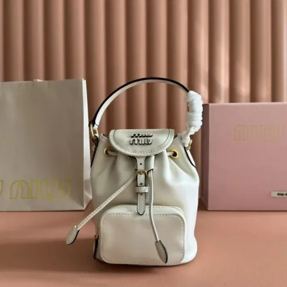 Miu Miu Bucket Bag White Top Handle