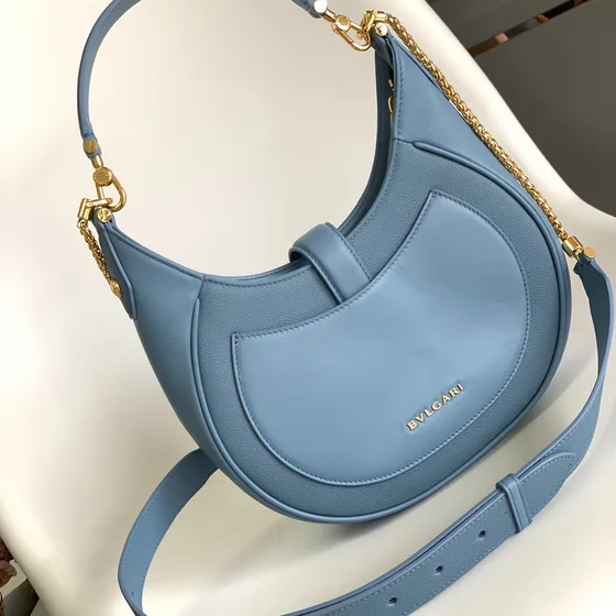 Bvlgari Serpenti Ellipse Hobo Bag Light Azul Hobo