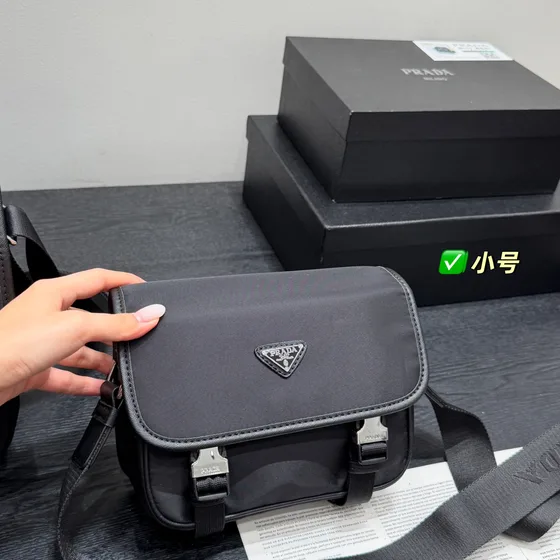 Prada Re-Nylon Shoulder Bag With Buckles Black Crossbody