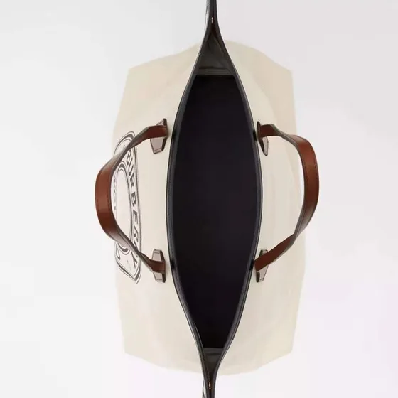 Burberry Logo Graphic Duk Tote Beige/Brun Kass