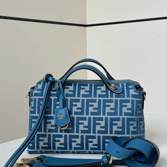 Fendi By The Way Boston Bag Light Blue Top Handle