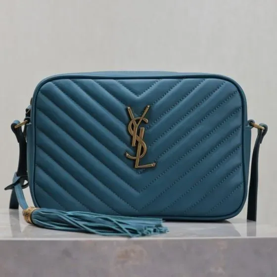 YSL Lou Camera Bag Teal Blue Crossbody