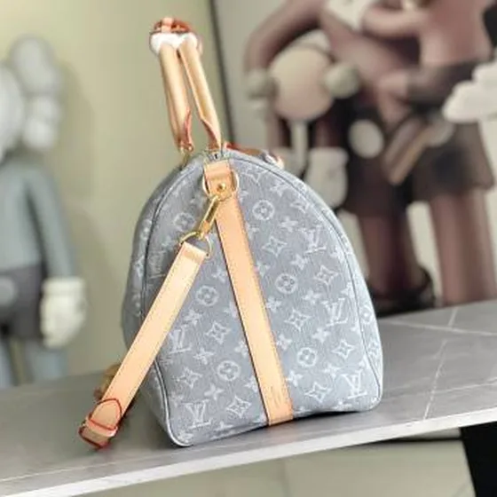 Louis Vuitton Keepall Bandouliere 45 Monogram Denim Blue 45 travel