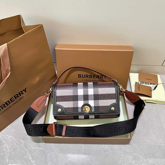 Burberry Vintage Check Bolsa transversal Bege/Briar Marrom Crossbody