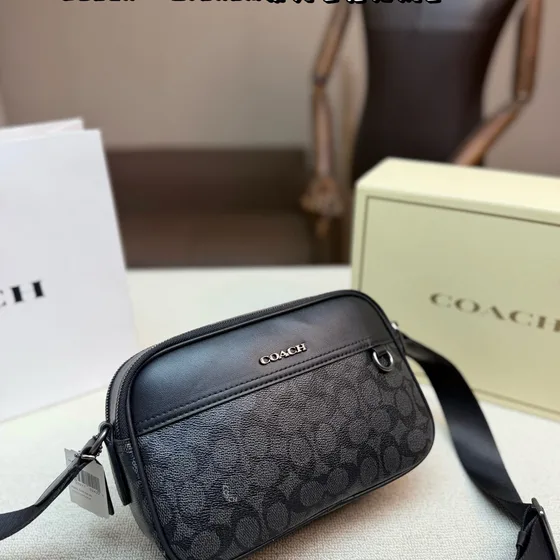 Coach Graham Crossbody Bag In Signature Canvas Charcoal Black Crossbody