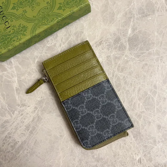 Gucci Gg Zip Card Case Dark Grigio/Grigio Card Holder