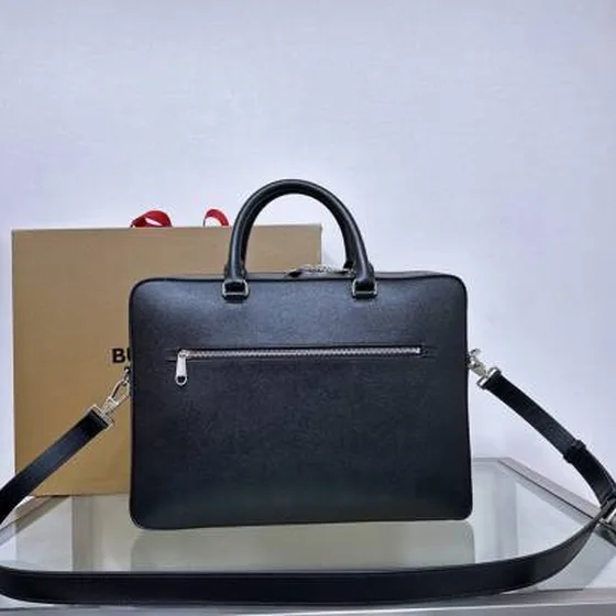 Burberry Briefcase Black grained leather 37x9x27cm business