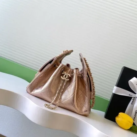 Chanel Chanel 25 Small Hobo Bag Metallic Rose Gold Hobo
