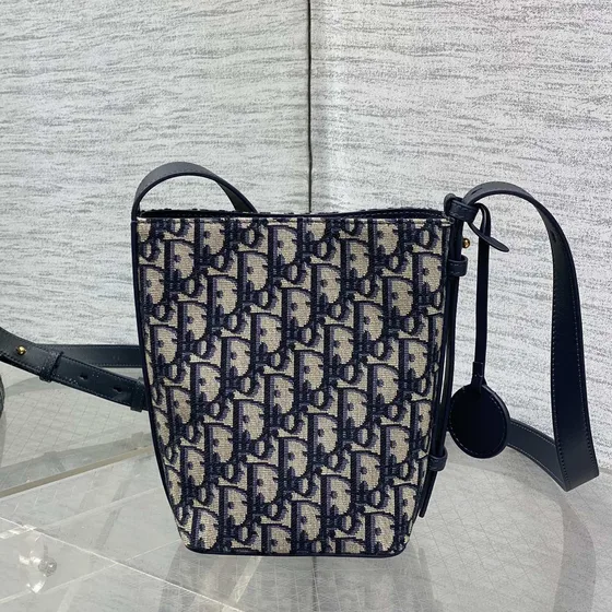 Dior Diorstar Sac seau Beige/Bleu marine Bleu Sac épaule