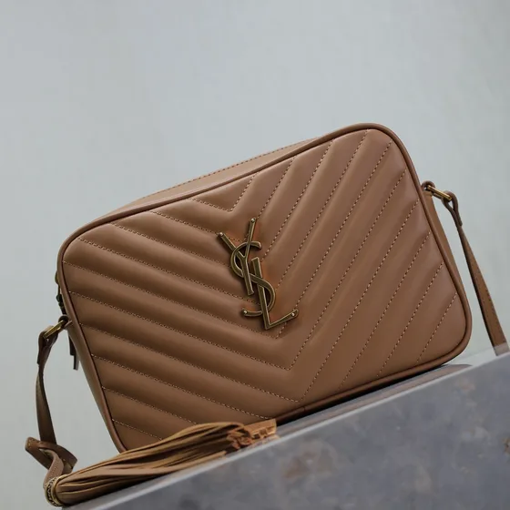 YSL Lou Camera Bag Beige 23x16x6cm Crossbody