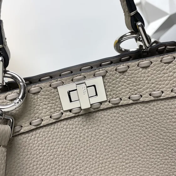 Fendi Peekaboo Iseeu Selleria Dove Gray Top Handle