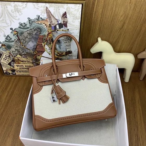Hermes Birkin Ecru/Emas Top Handle